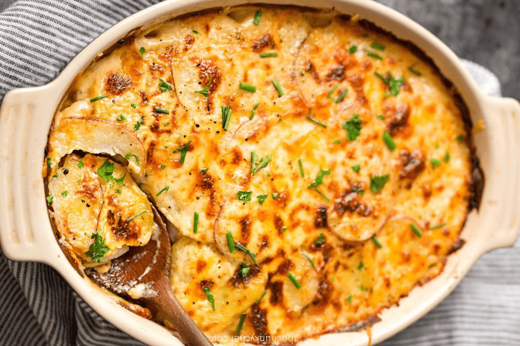 Картошка с мясом, запеченная слоями