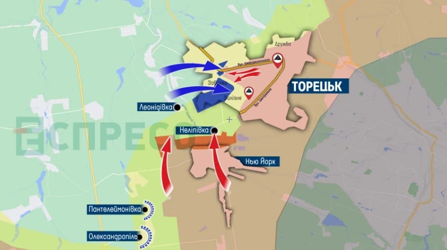 карта торецка