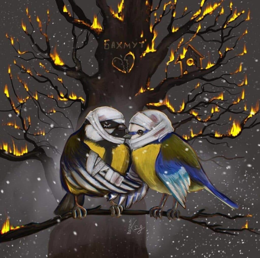 Українська ілюстраторка з Бахмута Оксана Берсан зробила малюнок