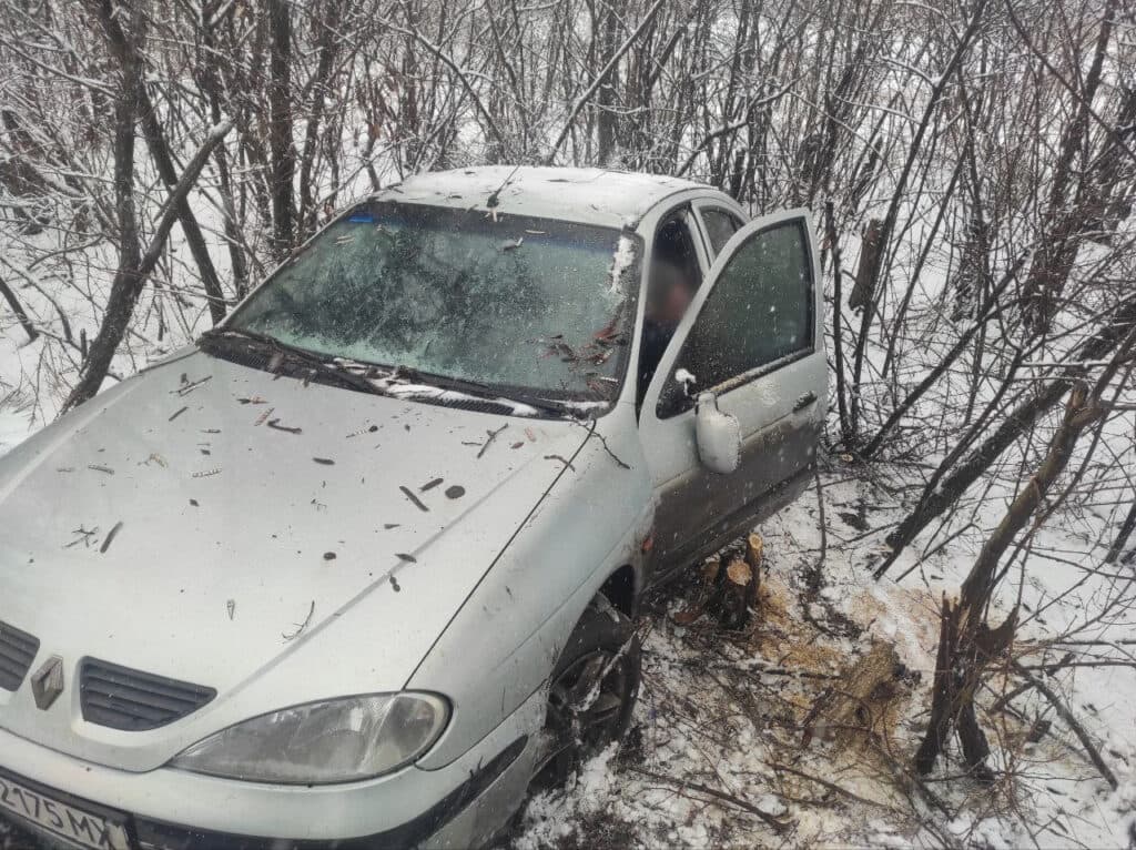 У Добропіллі водій не впорався з керуванням та з’їхав у кювет (фото)