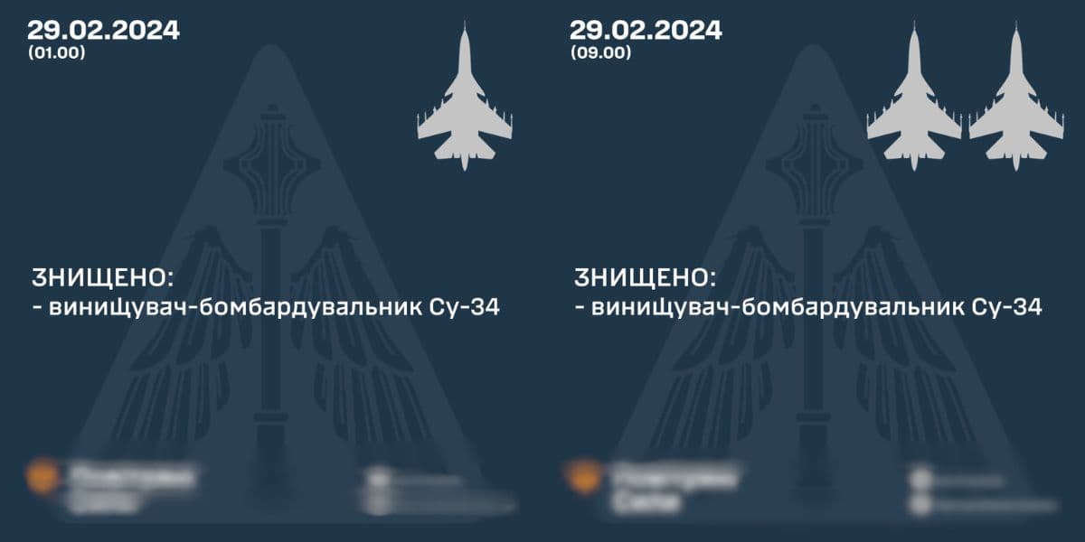 звіт по літаках 29 лютого