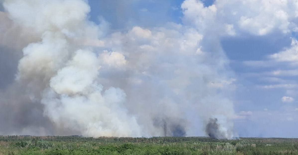 Ворожі мінування заважають гасити пожежі в Лиманських лісах