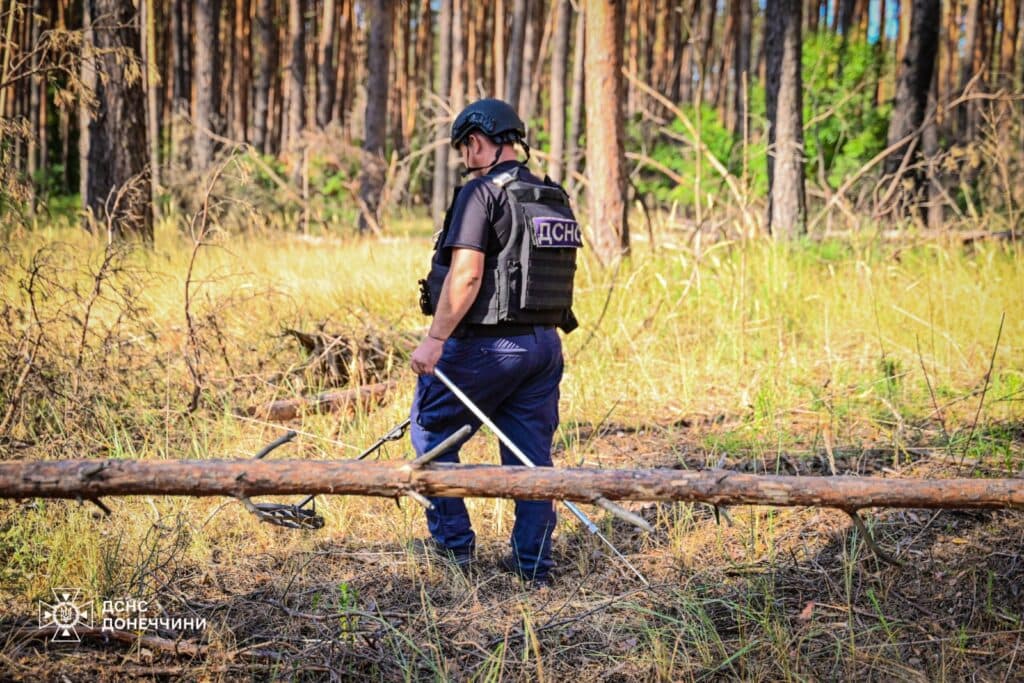 Піротехніки знайшли в лісі парку "Святі гори" протитанкову міну ПТМ — 4 (фото)