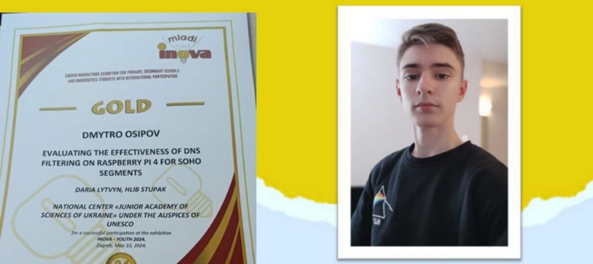 Юний винахідник із Покровська виборов золоту медаль на Міжнародному інноваційному шоу INOVA