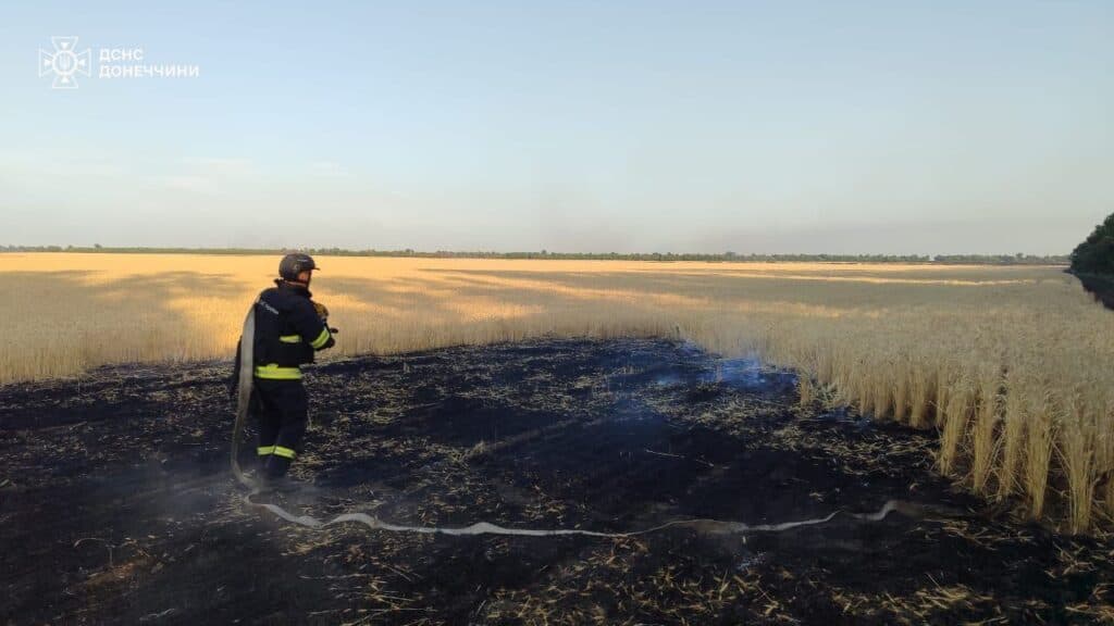 На Донеччині горять хлібні поля, ворог навмисно знищує український врожай, — ДСНС