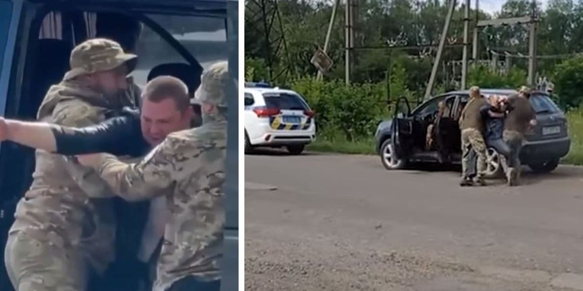 ТЦК силоміць саджають чоловіка у бус