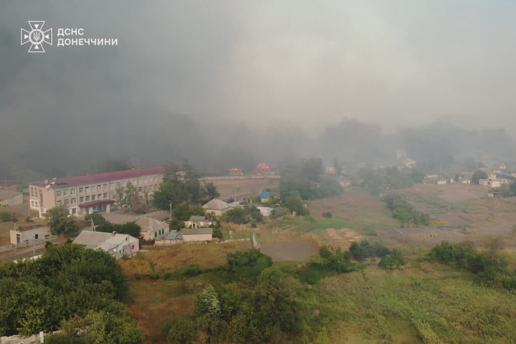 На Донеччині рятувальники другу добу приборкують масштабну лісову пожежу у "Святих Горах" (фото)