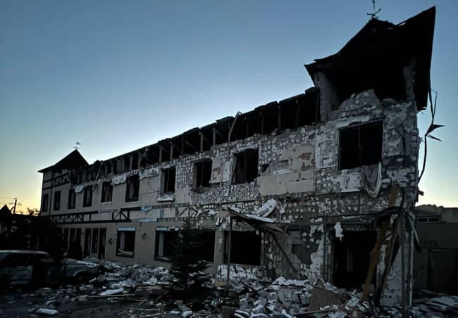 Наслідок ранкового обстрілу Слов'янська