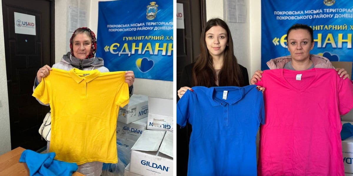 У Кропивницькому переселенці з Донеччини отримали кольорові футболки 1