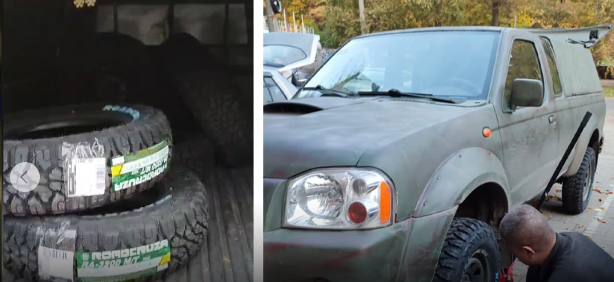 Освітяни Біловодської громади передали 128-й окремій гірсько-штурмовій бригаді комплект гуми для авто