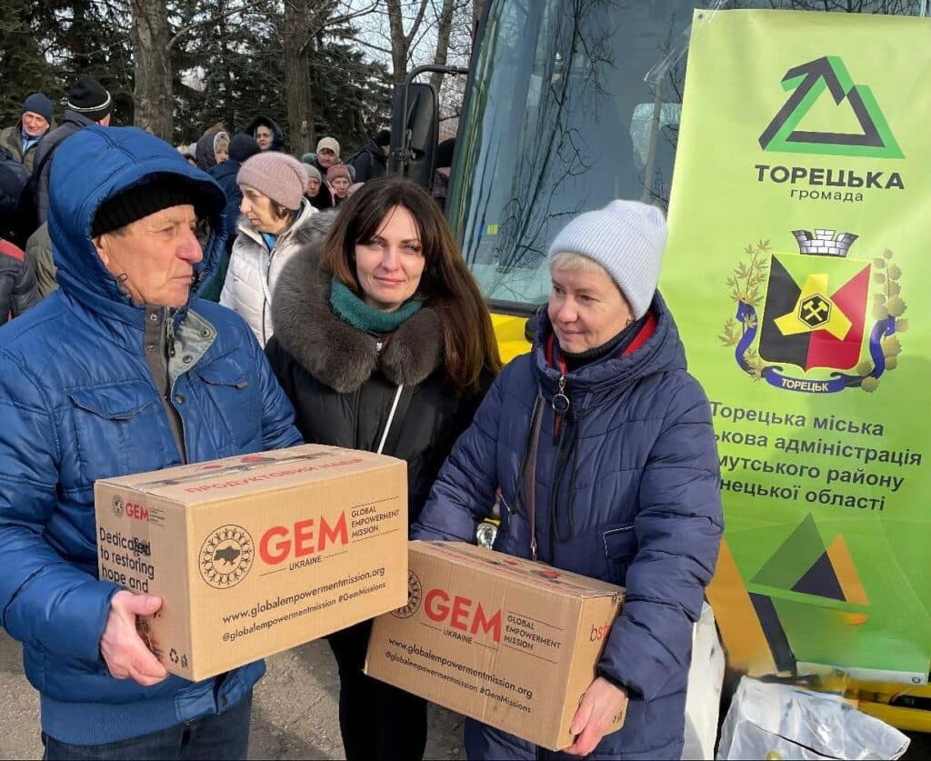 Продуктові набори отримали жителі Торецької громади, які тимчасово перебувають у Дружківці