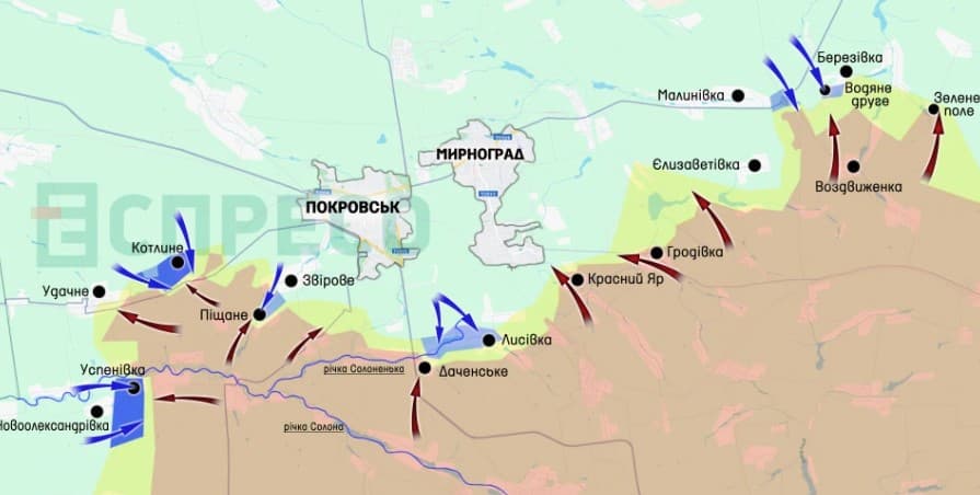 карта боевых действий