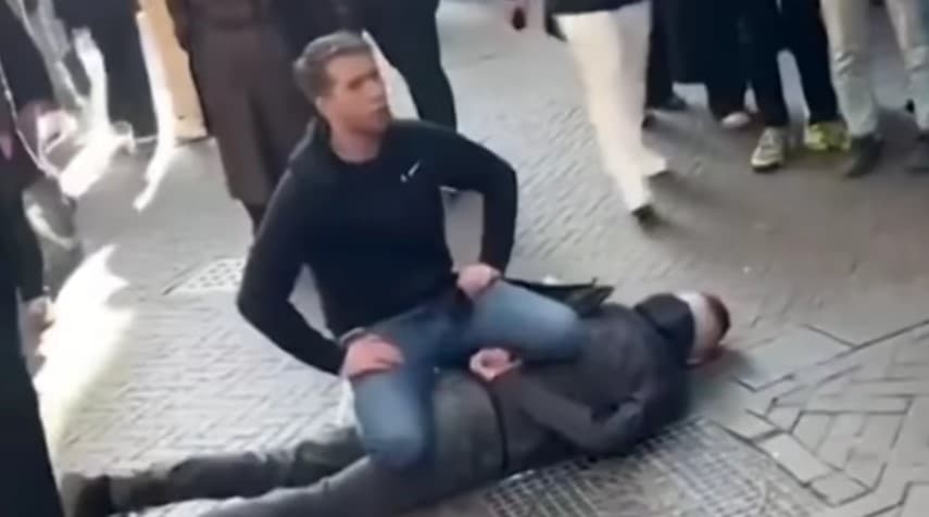 Британець зупинив нападника в амстердамі, скриншот з відео