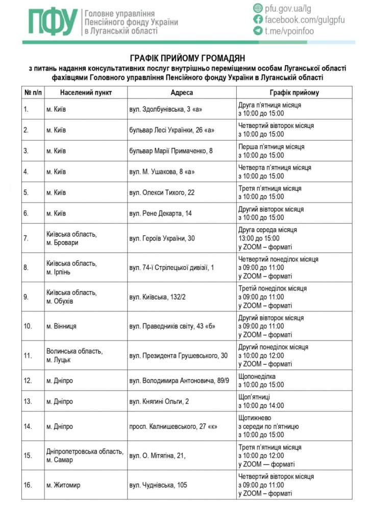 график приема в
