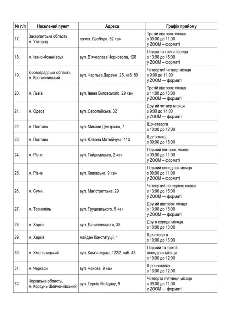 график приема в