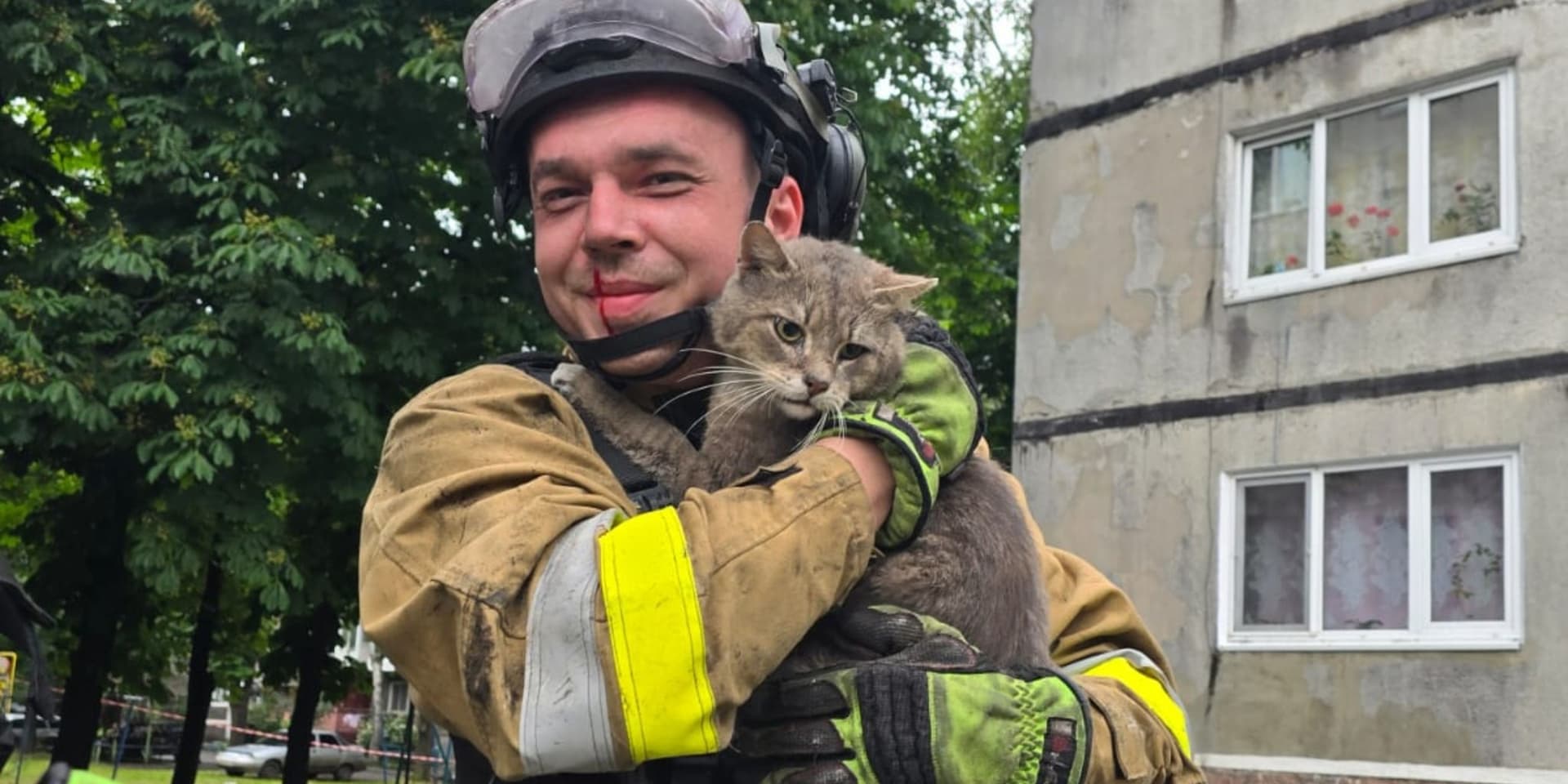 У Білозерському з-під завалів дістали живого котика