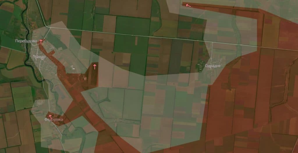 Одрадне та Комар, deepstatemap.live