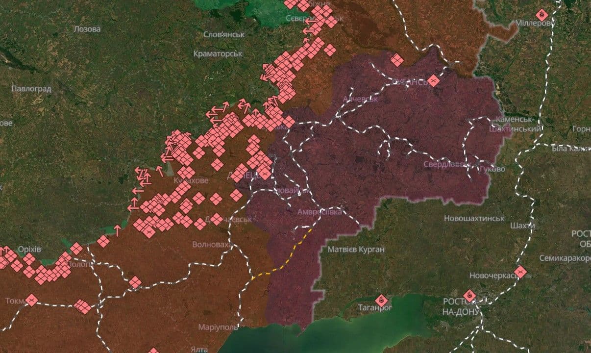 Окуповані території Донеччини. Фото: deepstatemap.live