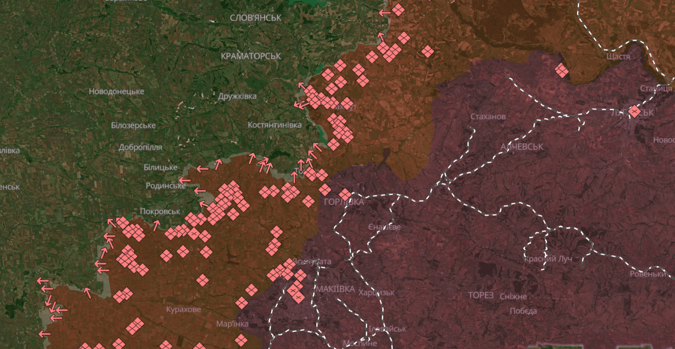 Скриншот з оновленої мапи deepstatemap.live