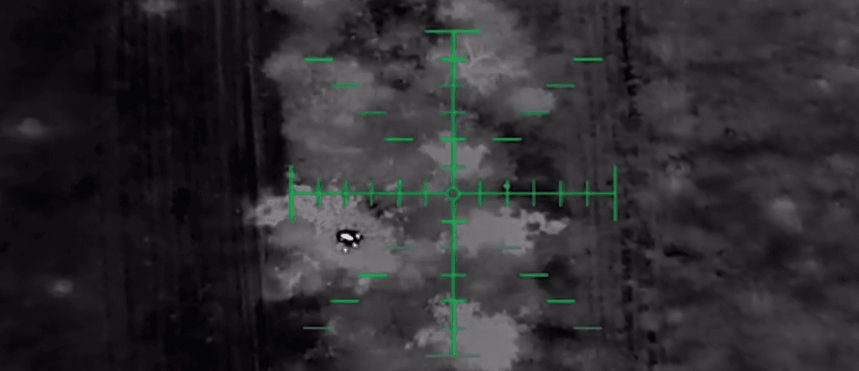 Уничтожение вражеского пункта управления беспилотниками в окрестностях Константиновки. Скриншот из видео Луганского пограничного отряда