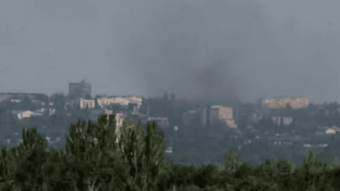Вибухи в окупованому Донецьку, 25 липня. Скриншот з відео Андрющенко Time