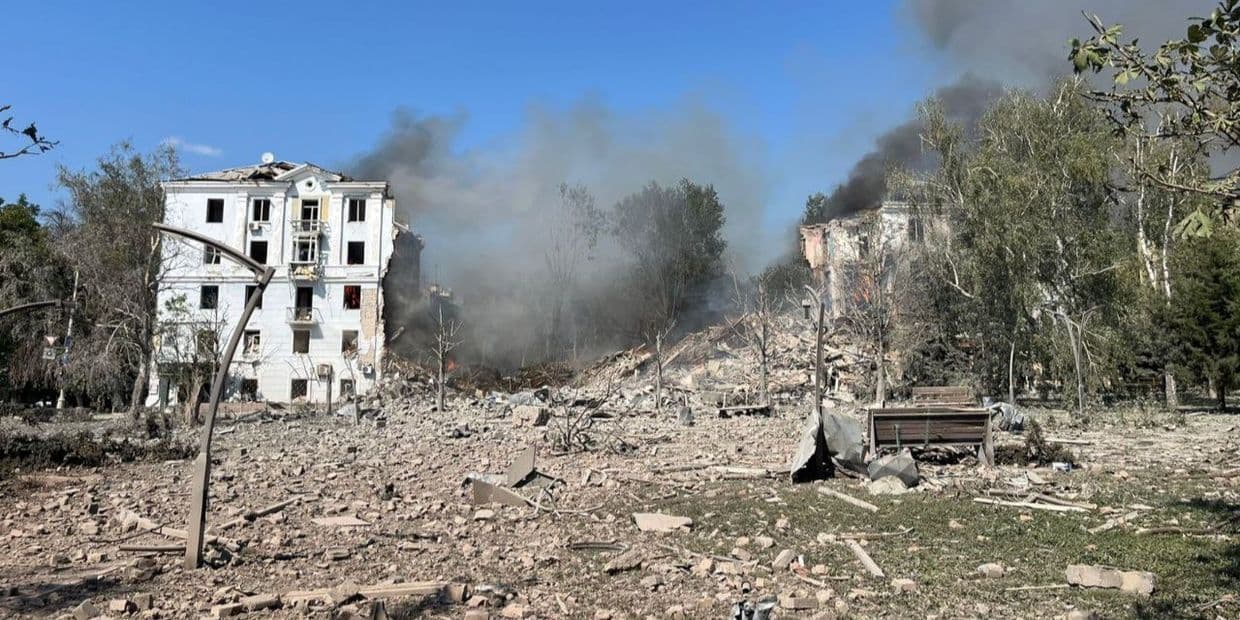 <em>Наслідки російського удару по Краматорську 31 липня. Фото: Telegram/Вадим Філашкін</em>