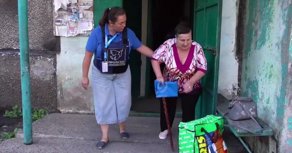 <em>Евакуація з Добропілля. Скриншот з відео Донецької ОДА</em>