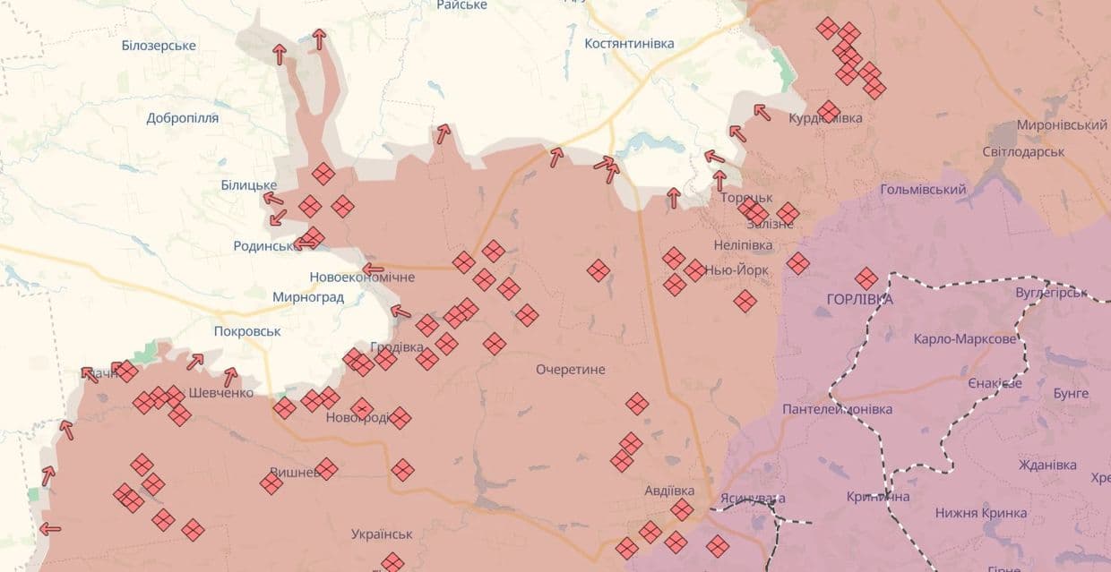 <em>Мапа бойових дій, 15 серпня. Фото: deepstatemap.live</em>