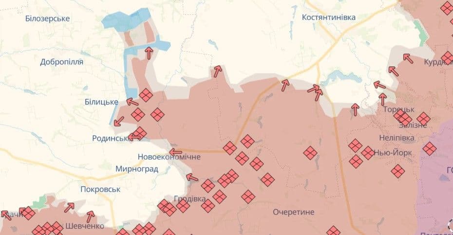 <em>Мапа бойових дій станом на 20 серпня. Фото: deepstatemap.live</em>