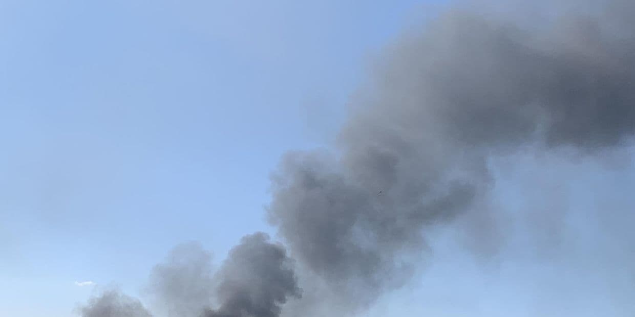 <em>Дим від вибуху. Фото: Facebook/Вадим Лях</em>