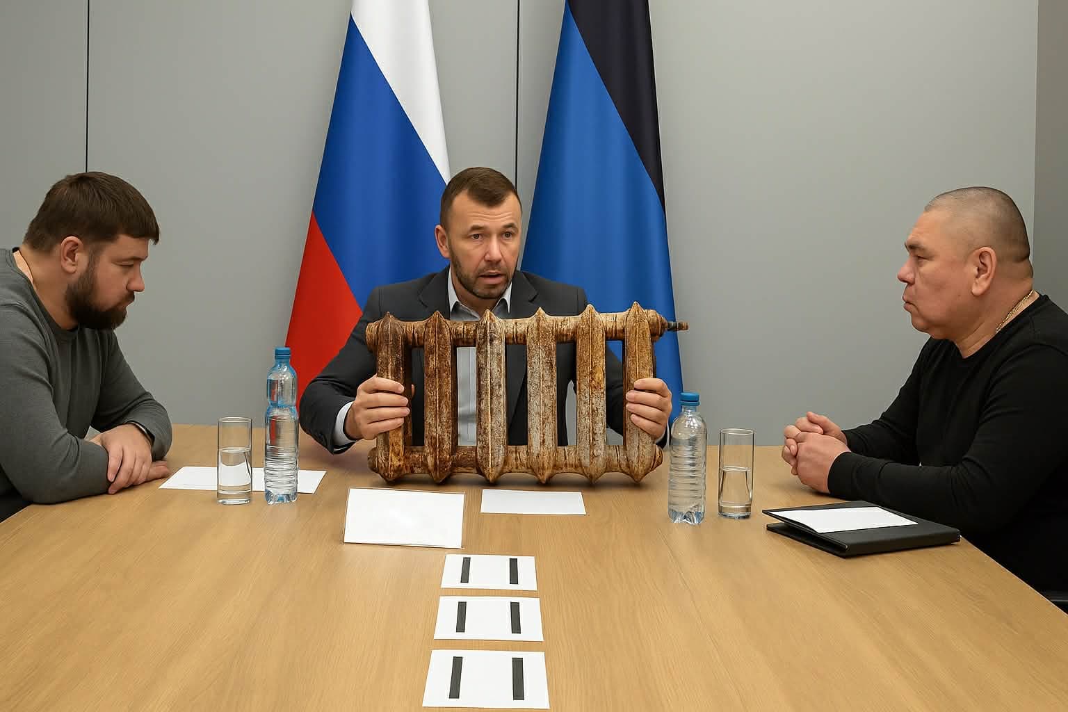 <em>У так званій "днр" на старті опалювального сезону змінили "керівника". Фото згенеровано Східним Варіантом за допомогою ШІ.</em>