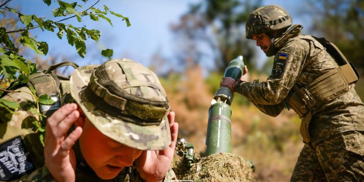 <em>Українські мінометники. Фото: 36-та окрема бригада морської піхоти ім. контрадмірала Михайла Білинського</em>