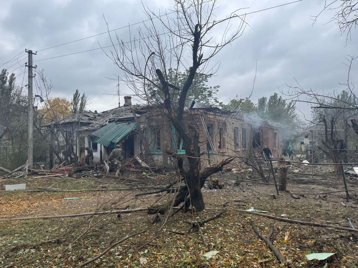<em>Наслідки російського удару по Слов'янську 9 жовтня 2025 року. Фото: Facebook/Вадим Лях</em>