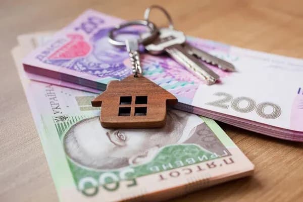 <em>Украинские гривни и ключи нового жилья. Фото: Depositphotos</em>