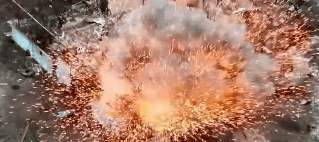 Вибух. Скриншот з відео 24 ОМБр