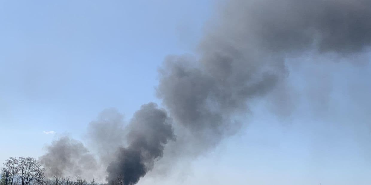 <em>Дим від вибуху. Фото: Facebook/Вадим Лях</em>