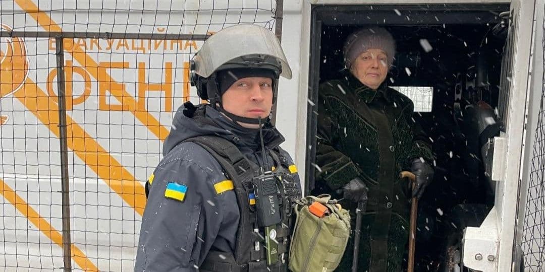 Эвакуация из Дружковки 26 декабря 2925 года. Фото: ГСЧС Донетчины