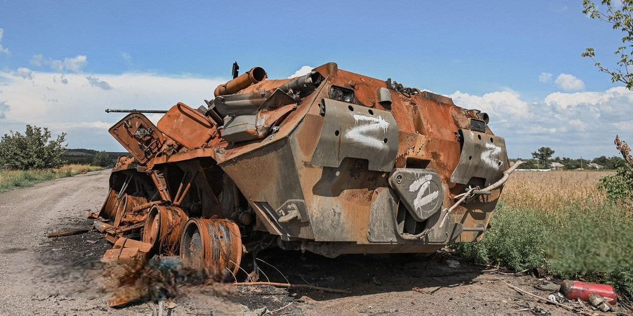 Спалений російський БТР. Фото: 109 ОБр ТрО