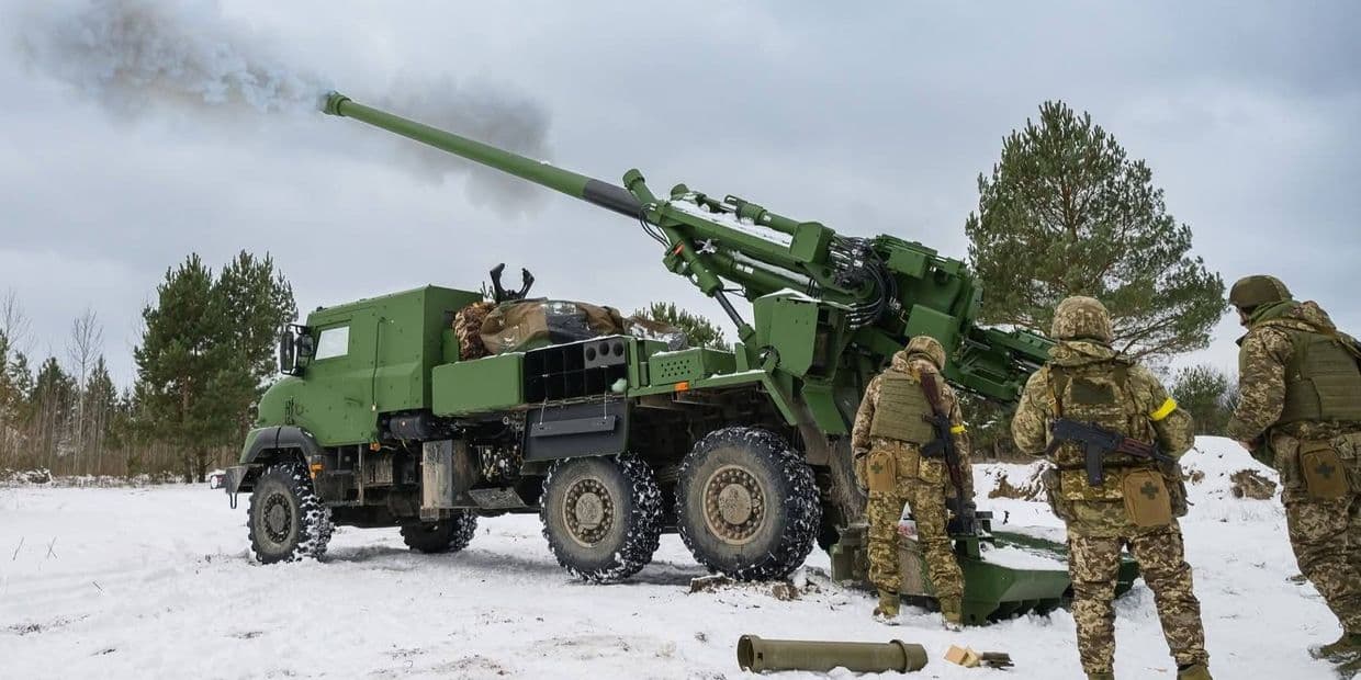 Стріляє САУ CAESAR. Фото: Відділення комунікацій 147-ї окремої артилерійської бригади ДШВ ЗСУ