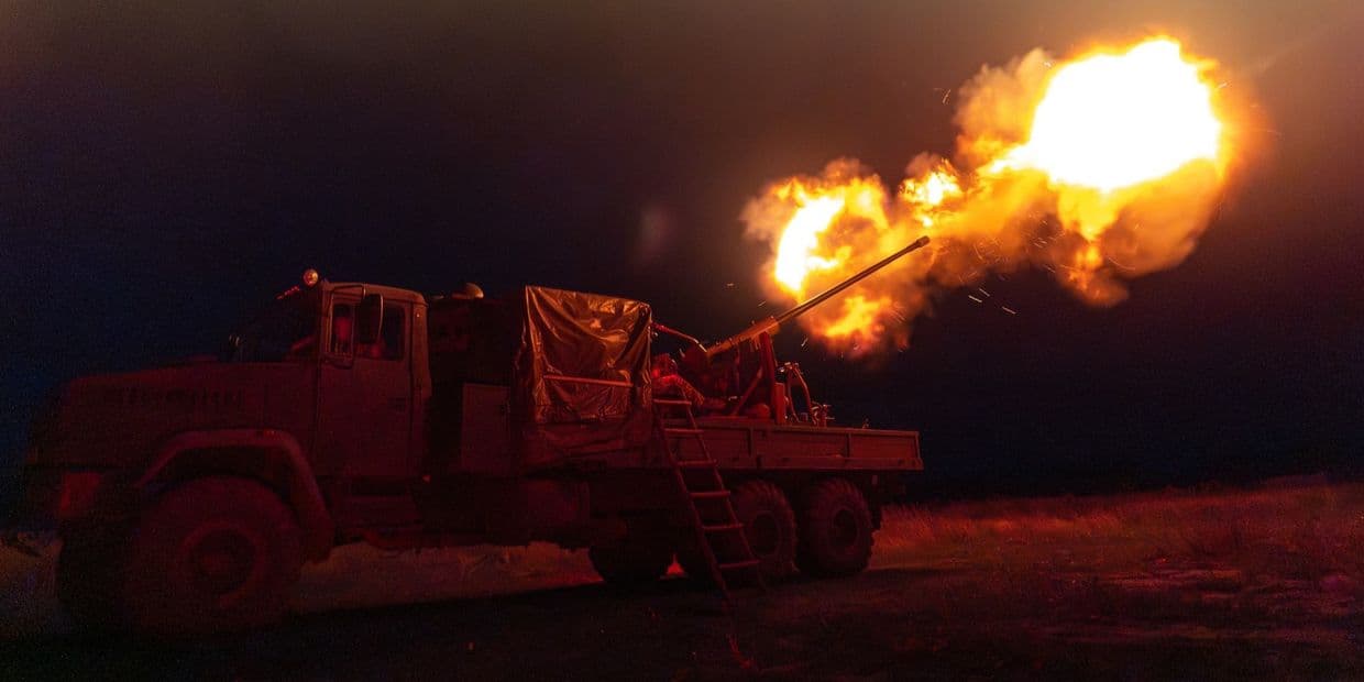 Стріляє зенітна 57-мм гармата С-60. Фото: Бригади "Помста"