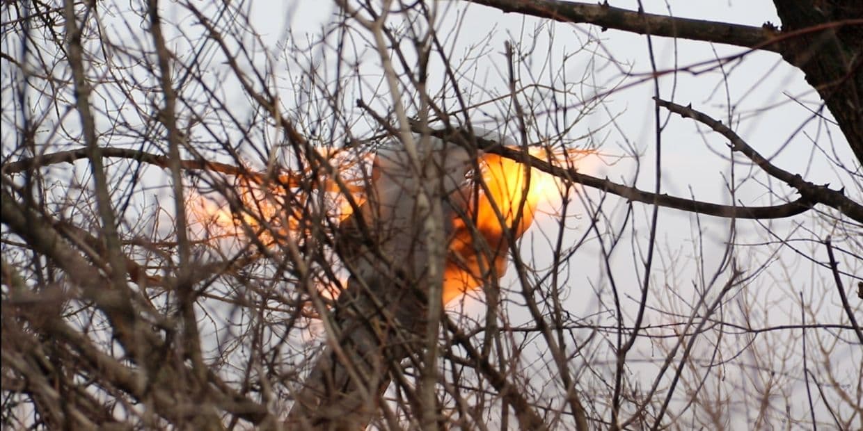 Стреляет пушка. Фото: 35-я отдельная бригада морской пехоты им. контр-адмирала Михаила Остроградского