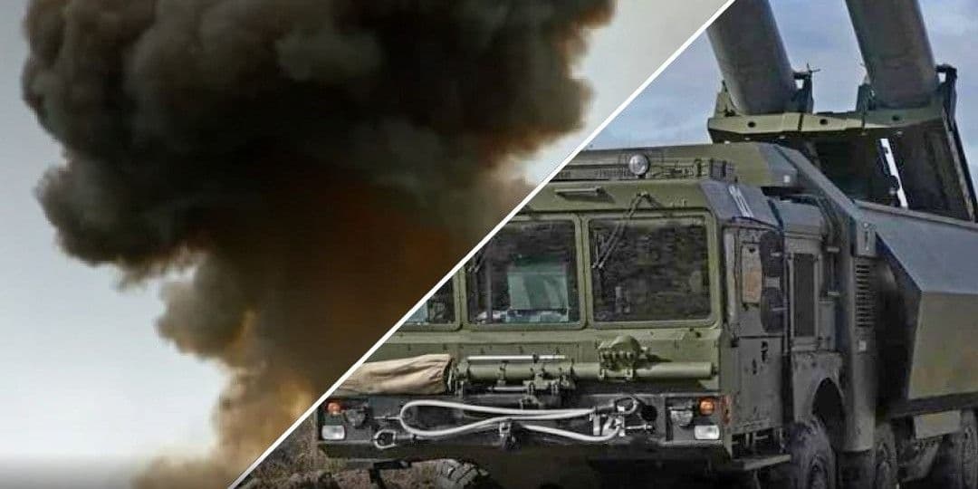 Дим від вибуху та БРК "Бастіон" окупантів. Фото: Генштаб ЗСУ