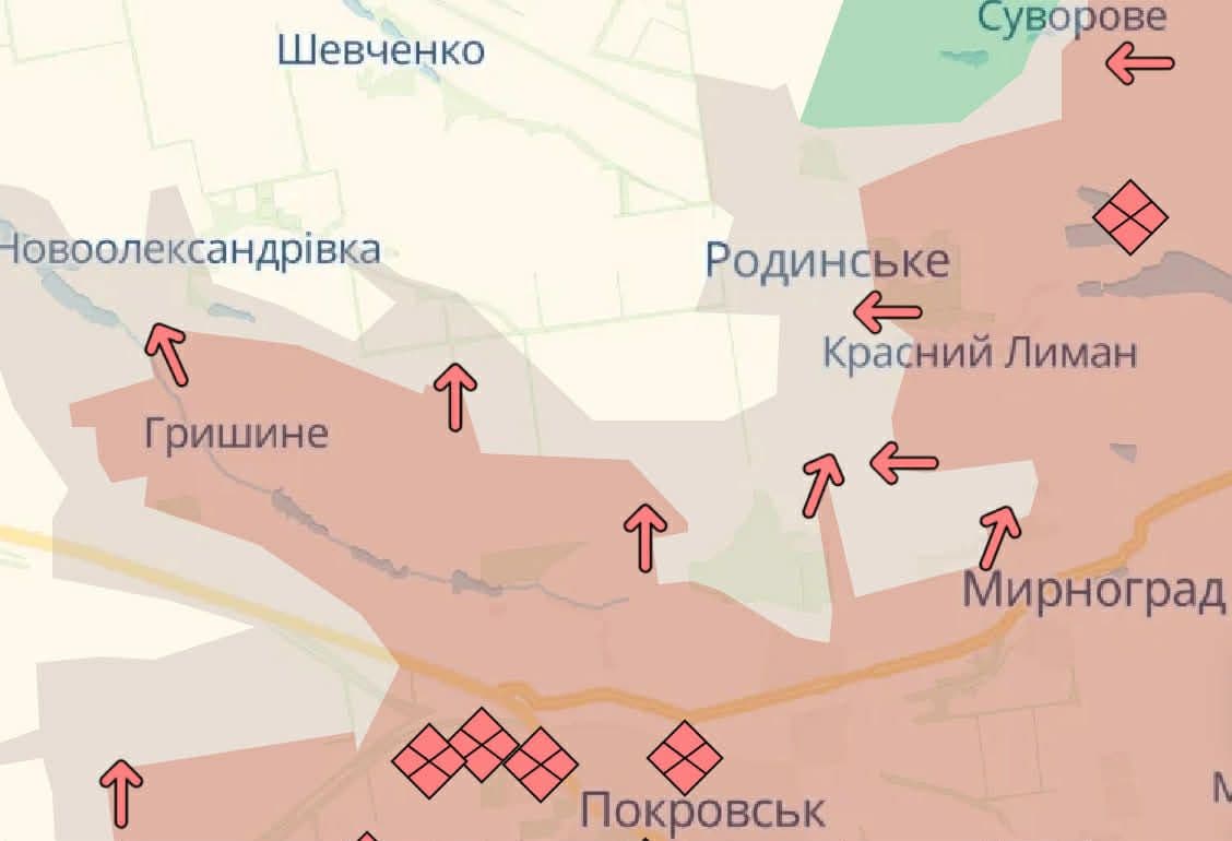 <em>У 7-му корпусі ДШВ розповіли, чому у "Deep State" позначають Гришине, як червону "захоплену зону"</em>