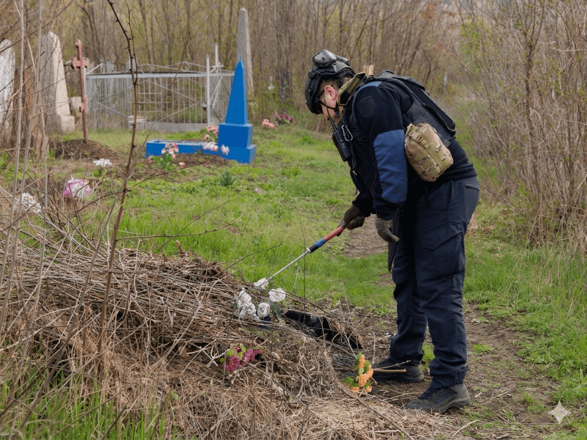 Накануне Радоницы саперы ГСЧС проверяют кладбища Донетчины
