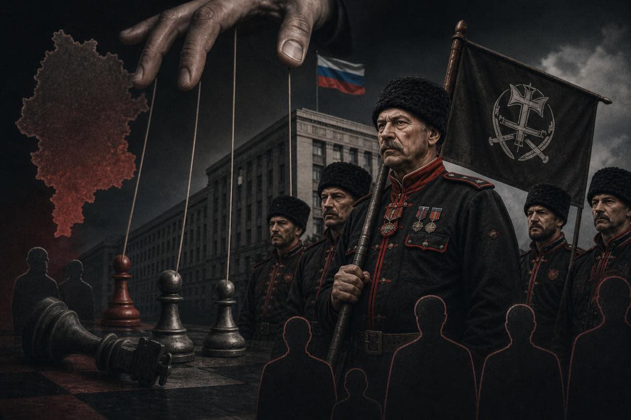 <i>На оккупированных территориях Луганской области захватчики будут привлекать так называемые «казацкие общества» к выполнению государственных функций.</i> <i>Фото из поста «Восточной правозащитной группы»</i>