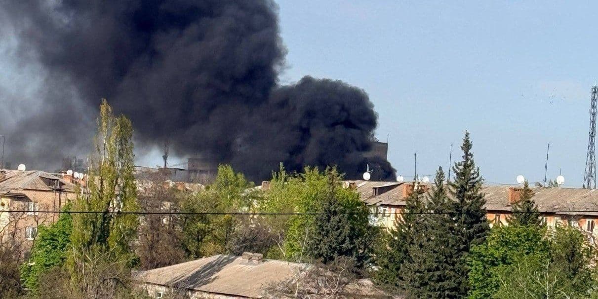Дим від вибуху в Краматорську. Фото: Телеграм/Донбас Оперативний