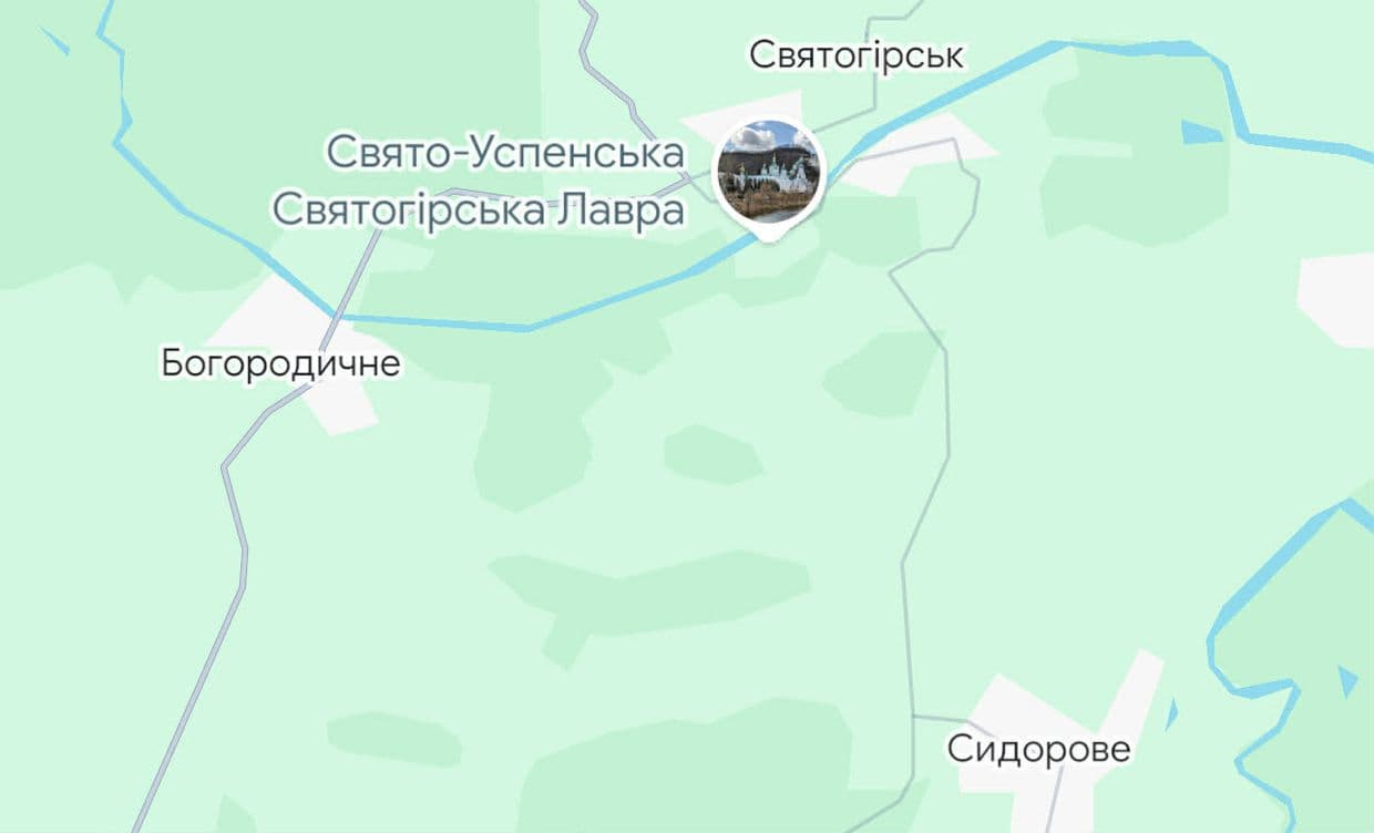 <em>Мапа Святогірської громади з відкритих джерел. </em>