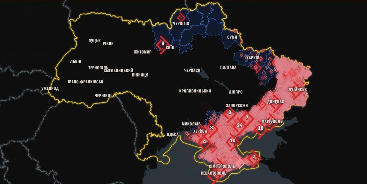 Сили спеціальних операцій ЗСУ оприлюднили мапу опору на ТОТ і деокупованих територіях