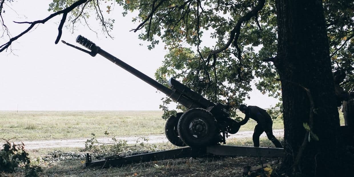 Гармата на позиції. Фото: 4-та бригада оперативного призначення "Рубіж" Національної гвардії України