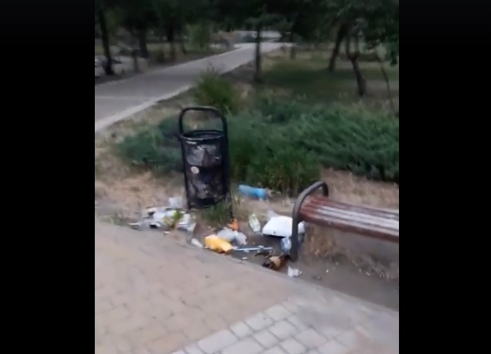 В Северодонецке волонтеры показали состояние сквера имени Гоголя (видео)